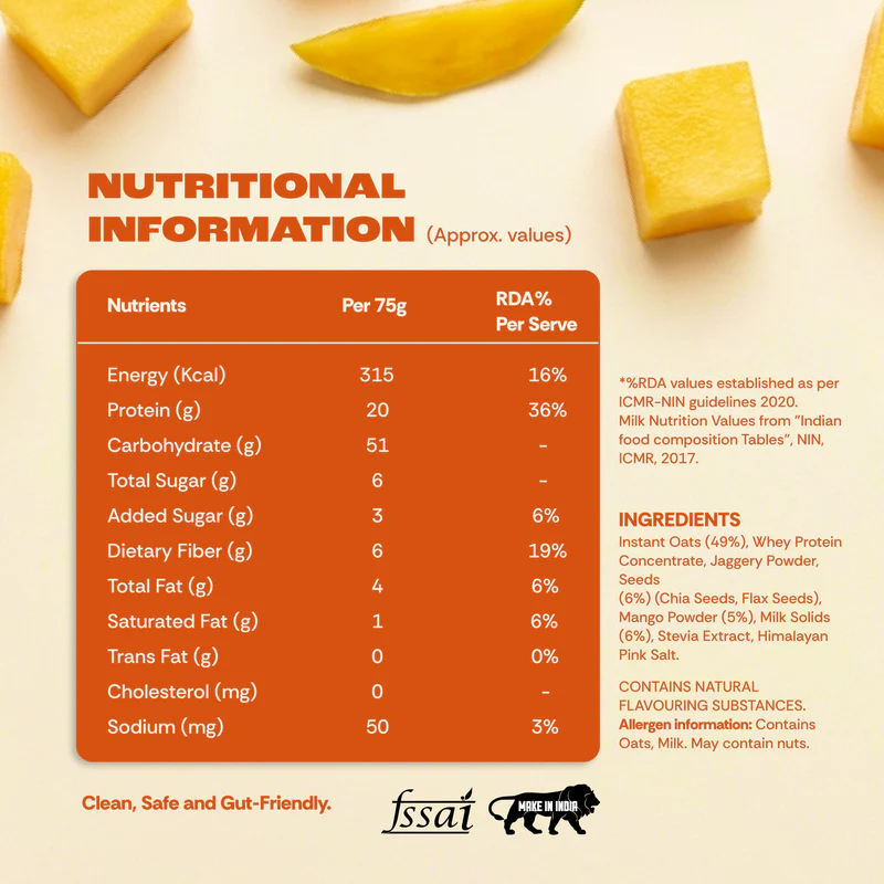 MANGO MADNESS HIGH PROTEIN OATS - (PACK OF 5) - Image 4