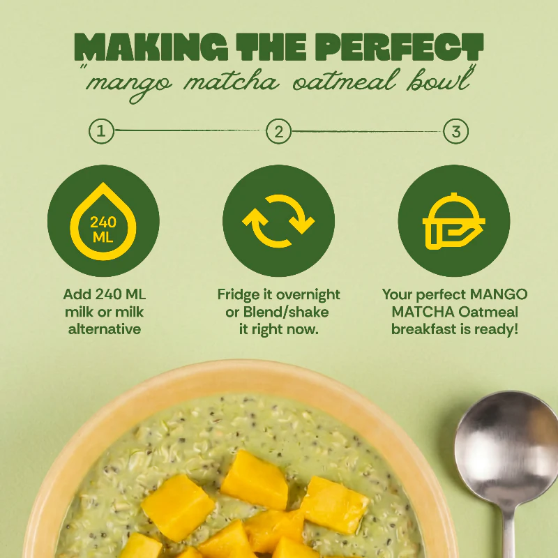 MANGO MATCHA HIGH PROTEIN OATS ( PACK OF 5 ) - (3765/5000) - Image 4